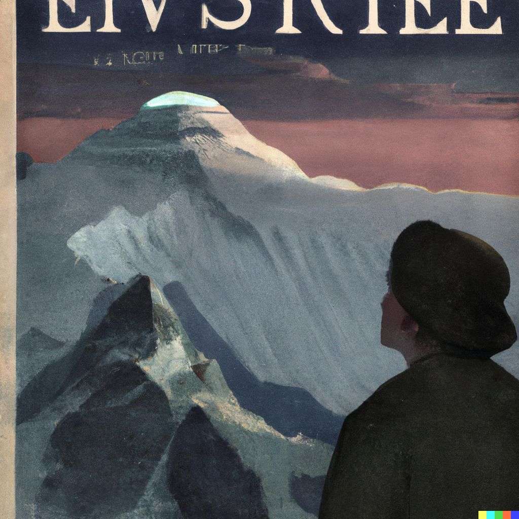 someone gazing at Mount Everest, front cover of Time magazine, 1920